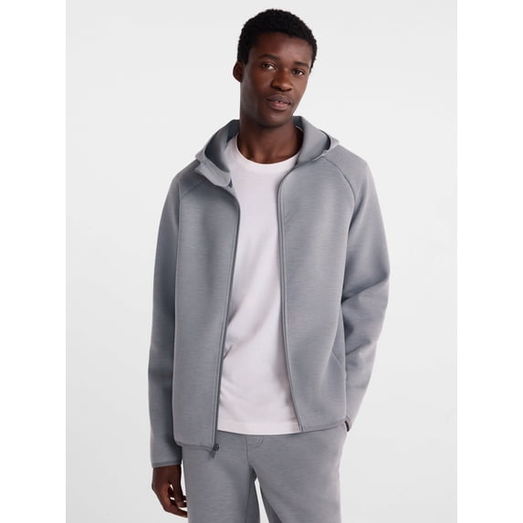Athletic Works Men's Fusion Knit Full Zip Hoodie Jacket, Sizes XS-3XLT