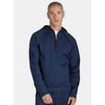 Athletic Works Men's Grid Tech Fleece Quarter Zip Pullover Hoodie