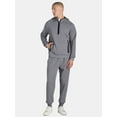 thumbnail image 1 of Athletic Works Men's Grid Tech Fleece Quarter Zip Pullover Hoodie, Sizes S-3XL, 1 of 6