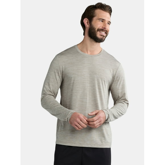 Athletic Works Men's Jersey Tee with Long Sleeves, Size XS-5XL