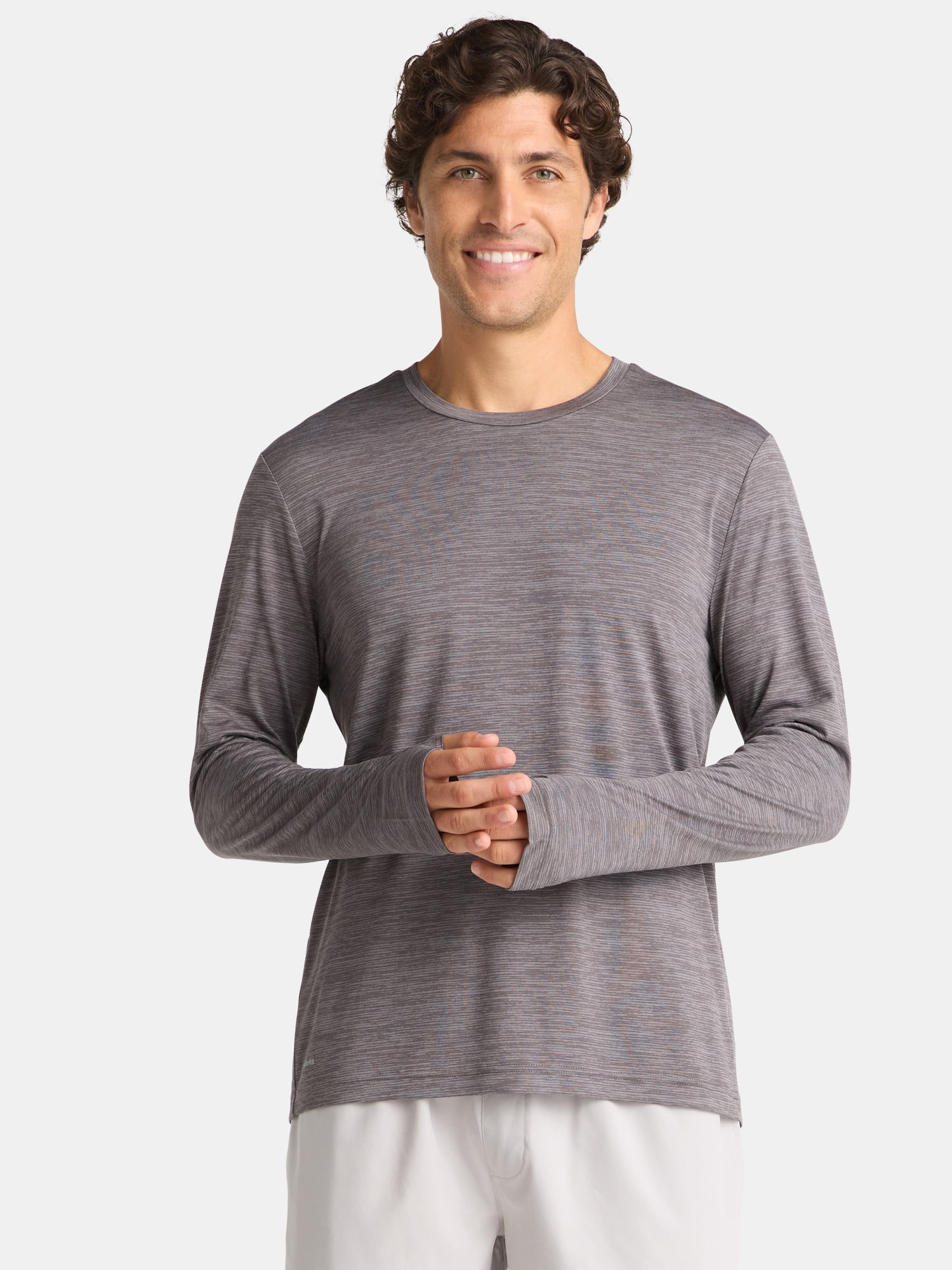 Athletic Works Men's Jersey Tee with Long Sleeves, Size XS-5XL