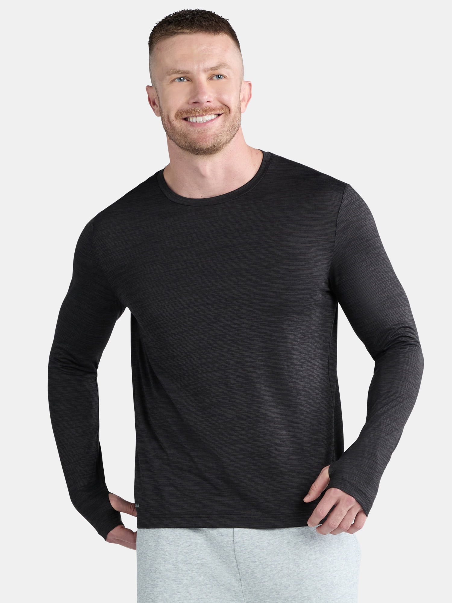 Athletic Works Men's Jersey Tee with Long Sleeves, Size XS-5XL