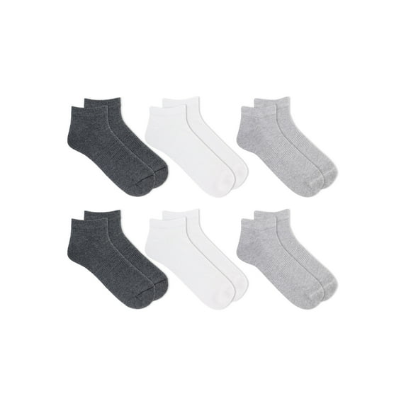 Athletic Works Men's Low Cut Socks, 6-Pack