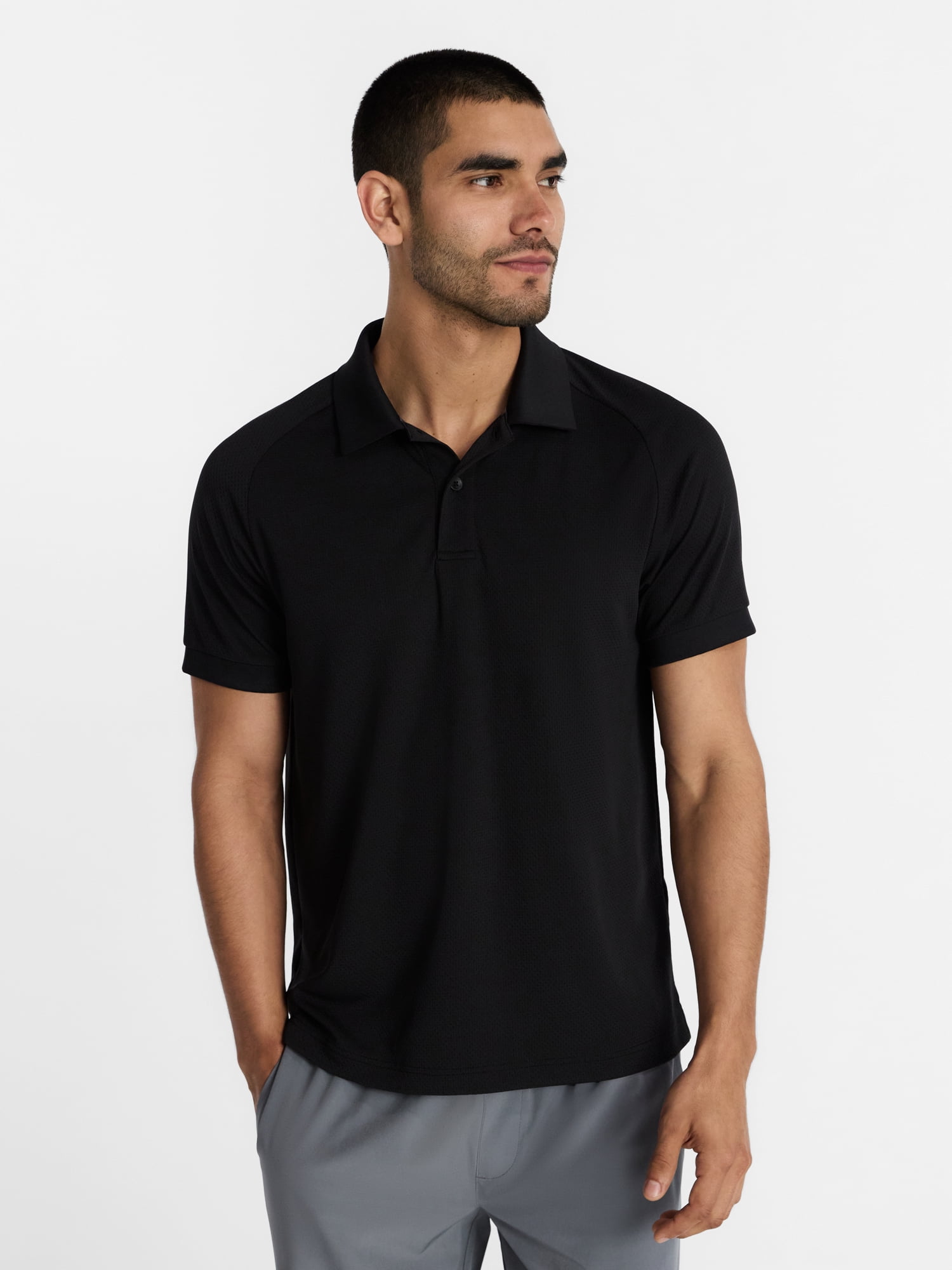 Athletic Works Men's and Big and Tall Men's Active Mesh Polo Shirt, Size XS-5XL