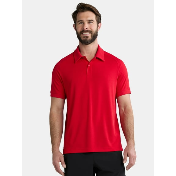 Athletic Works Men's & Big and Tall Men's Active Mesh Polo Shirt, Size XS-5XL