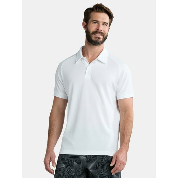 Athletic Works Men's & Big and Tall Men's Active Mesh Polo Shirt, Size XS-5XL