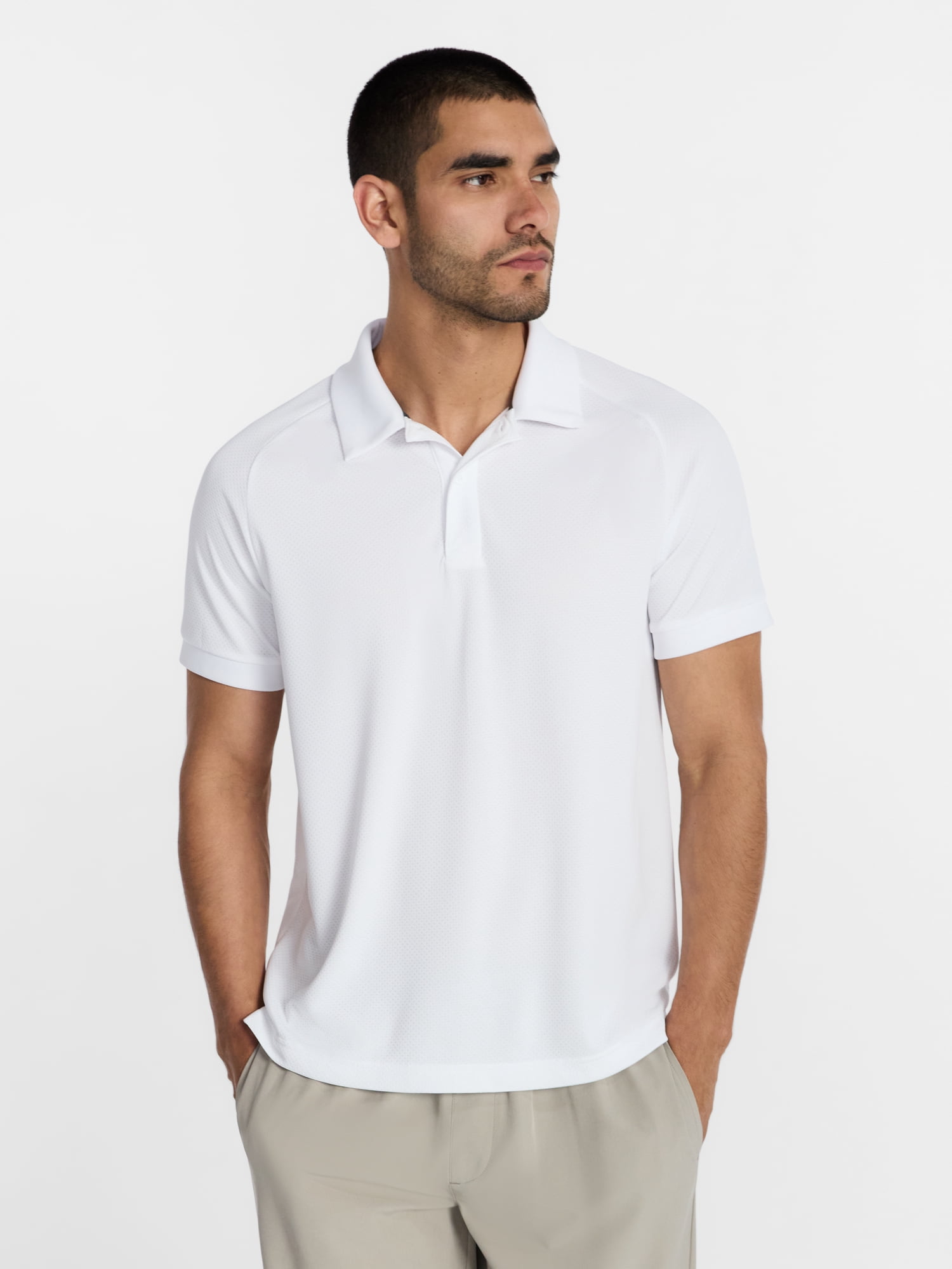 Athletic Works Men's and Big and Tall Men's Active Mesh Polo Shirt, Size XS-5XL