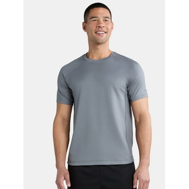 Athletic Works Men's Mesh Striped Tee with Short Sleeves, Size S-3XL