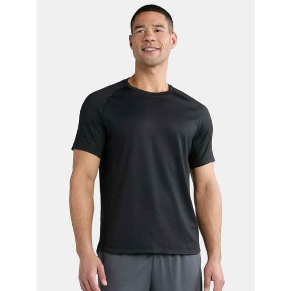 Athletic Works Men's Mesh Striped Tee with Short Sleeves, Size S-3XL