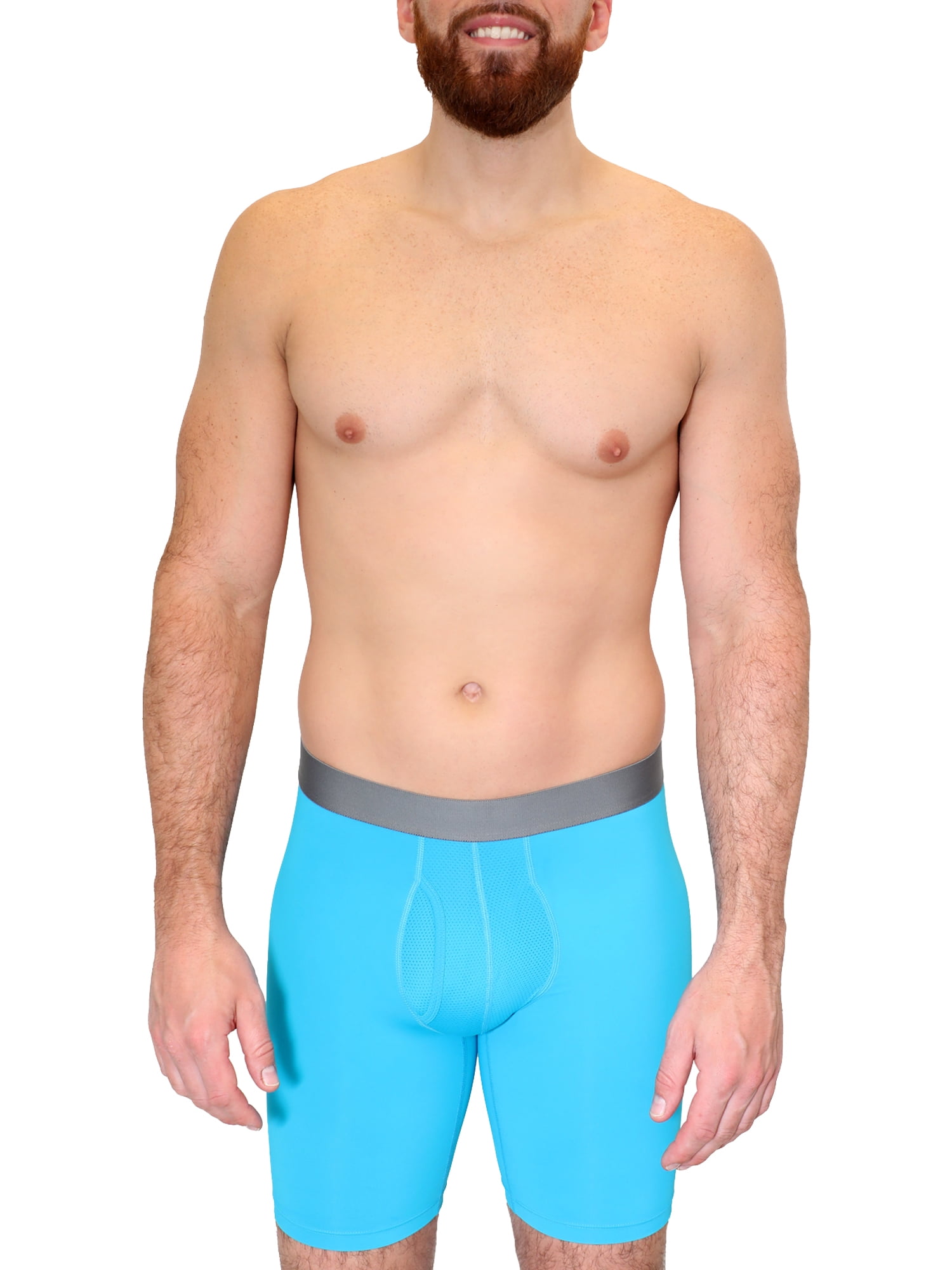 Athletic Works Men's Long Leg Boxer Briefs Underwear, 3 Pack