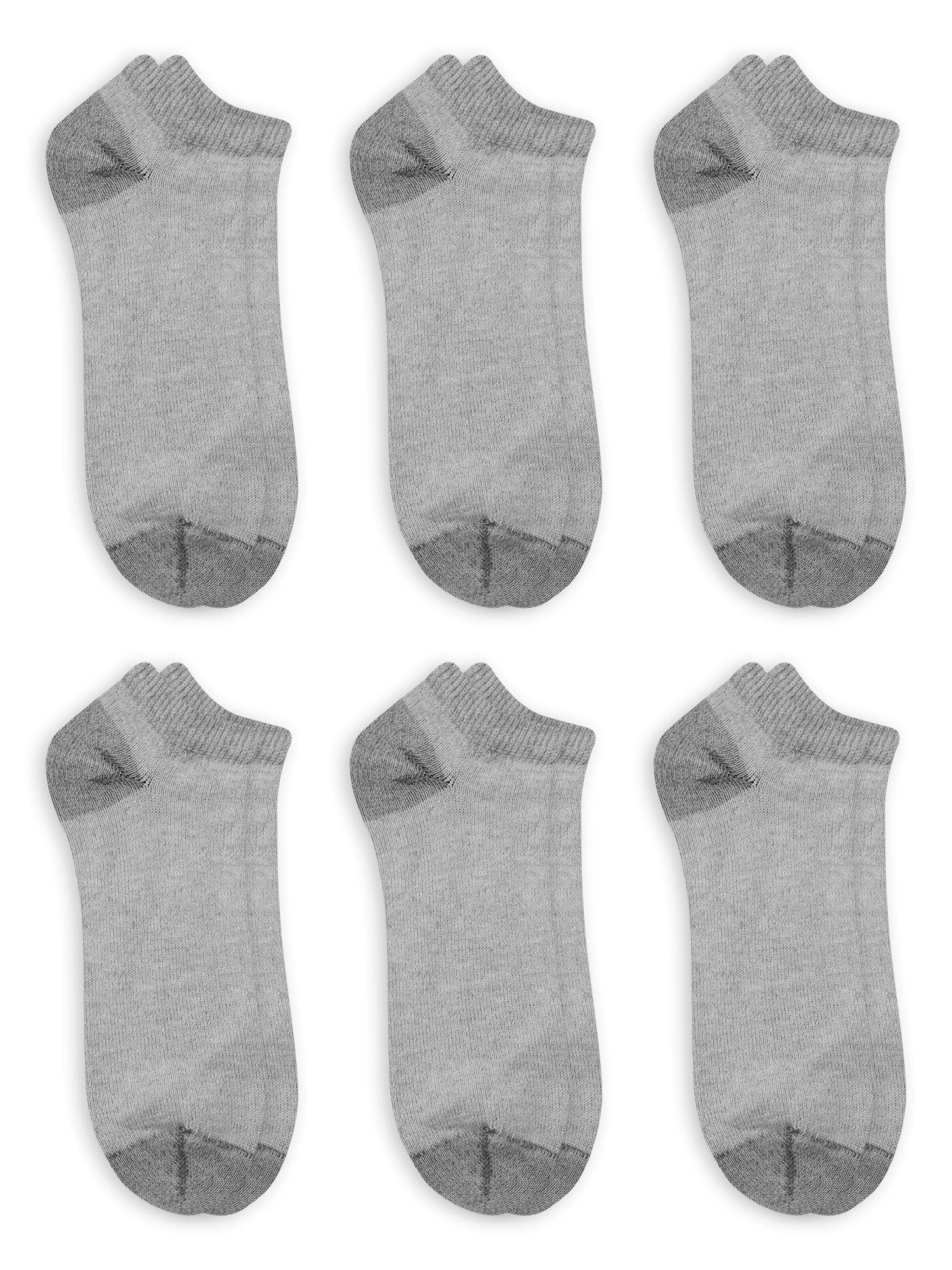 Athletic Works Men's Odor Resistant Cushion No Show Socks, 6 Pack
