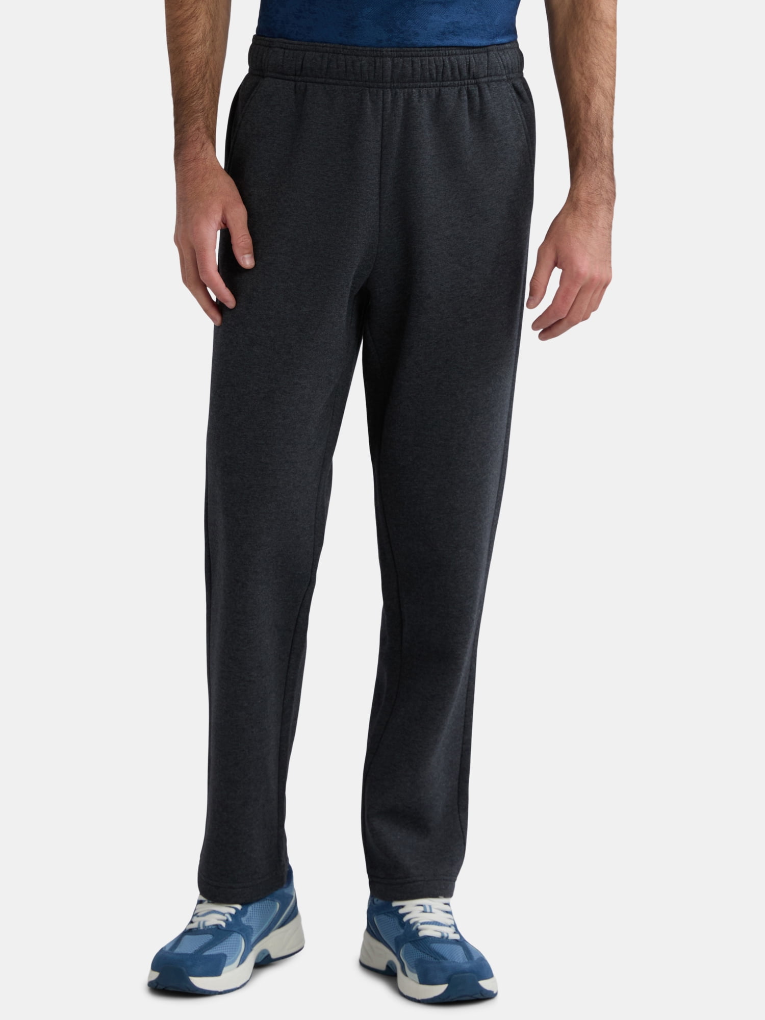 Athletic Works Men's Open Leg Fleece Pants, Sizes XS-4XL