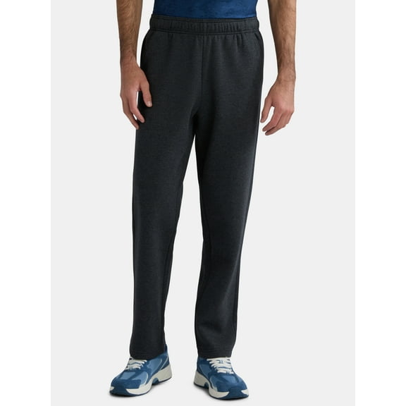 Athletic Works Men's Open Leg Fleece Pants, Sizes XS-4XL