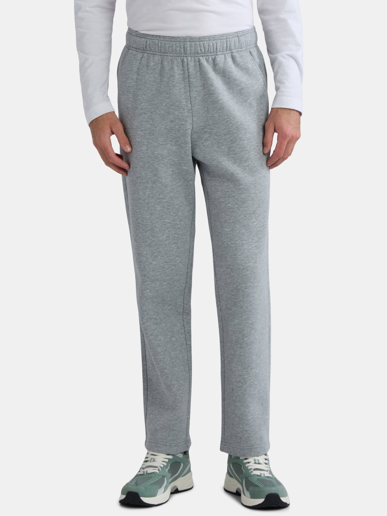 Athletic Works Men's Open Leg Fleece Pants, Sizes XS-4XL