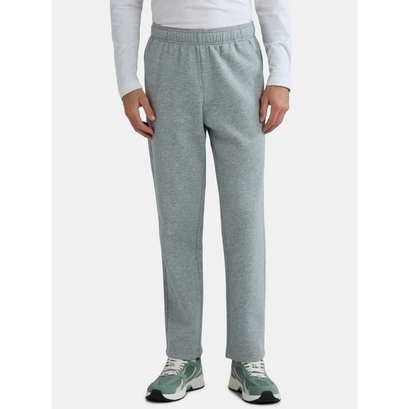 Athletic Works Men's Open Leg Fleece Pants, Sizes XS-4XL