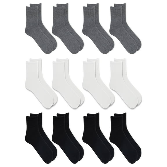 Athletic Works Men's Lightweight Ankle Socks, 12-Pack, Moisture-Wicking, Lightweight Fabric, Fits Shoe Sizes 6-12