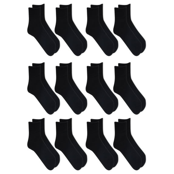 Athletic Works Men's Lightweight Ankle Socks, 12-Pack, Moisture-Wicking, Lightweight Fabric, Fits Shoe Sizes 6-12