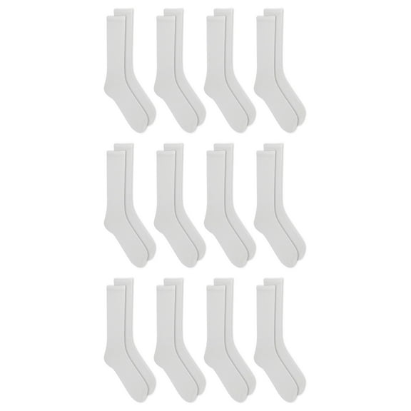 Athletic Works Men's Lightweight Crew Socks, 12-Pack, Moisture-Wicking, Lightweight Fabric, Fits Shoe Sizes 6-12