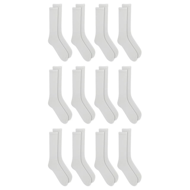 Athletic Works Men's Lightweight Crew Socks, 12-Pack, Moisture-Wicking, Lightweight Fabric, Fits Shoe Sizes 6-12
