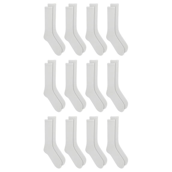 Athletic Works Men's Lightweight Crew Socks, 12-Pack, Moisture-Wicking, Lightweight Fabric, Fits Shoe Sizes 6-12