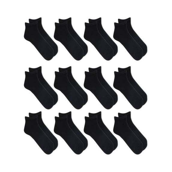 Athletic Works Men's Lightweight Low Cut Socks, 12-Pack, Moisture-Wicking, Lightweight Fabric, Fits Shoe Sizes 6-12