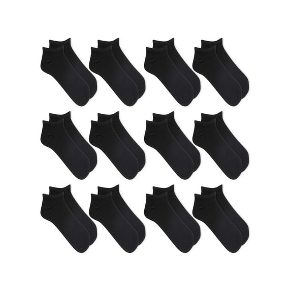 Athletic Works Men's Lightweight No Show Socks, 12-Pack, Moisture-Wicking, Lightweight Fabric, Fits Shoe Sizes 6-12