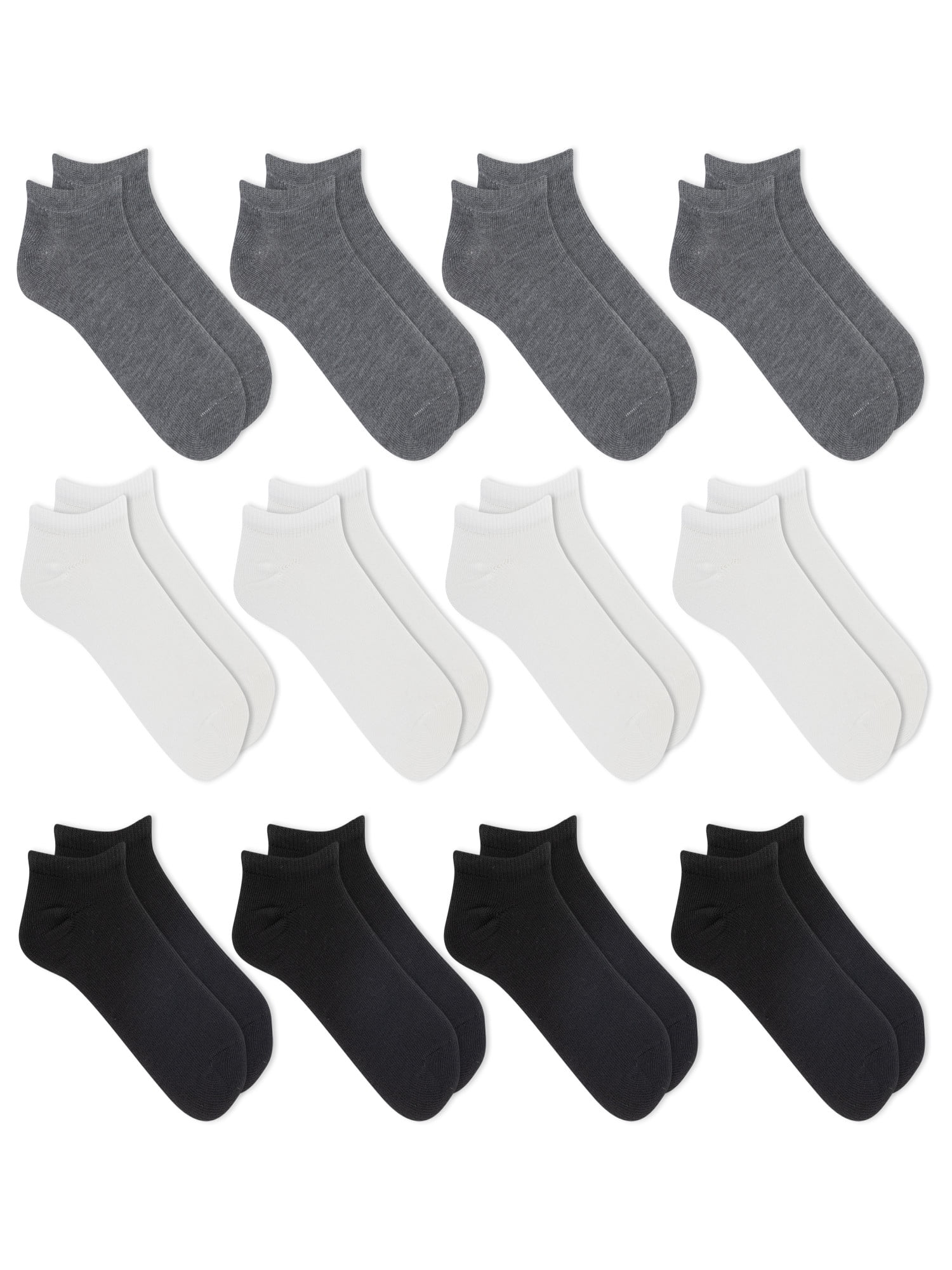 Athletic Works Men's Lightweight No Show Socks, 12-Pack, Moisture-Wicking, Lightweight Fabric, Fits Shoe Sizes 12-15
