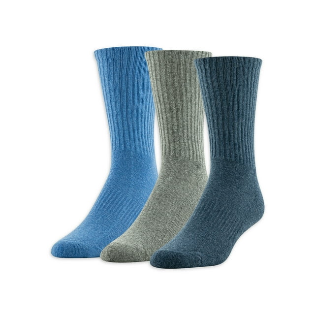 Athletic Works Men's P3 Garment Dyed Crew Socks, 3Pack, Sizes 612