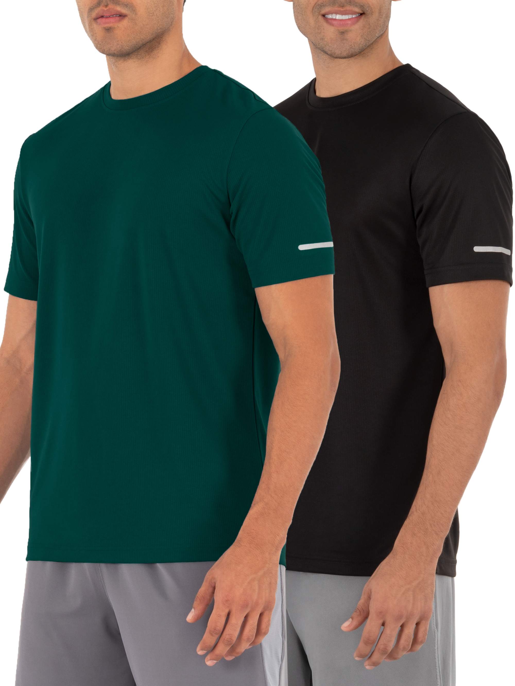 Athletic Works Men's Performance Core Quick Dry Short Sleeve Crew T-Shirt,  2 Pack
