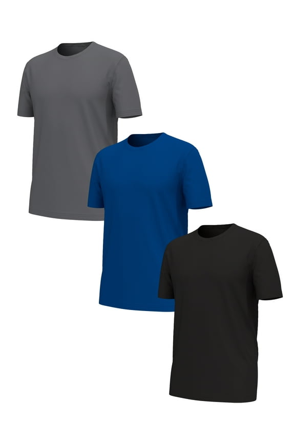 Men's Performance Cotton Crew T-Shirt, 3 Pack