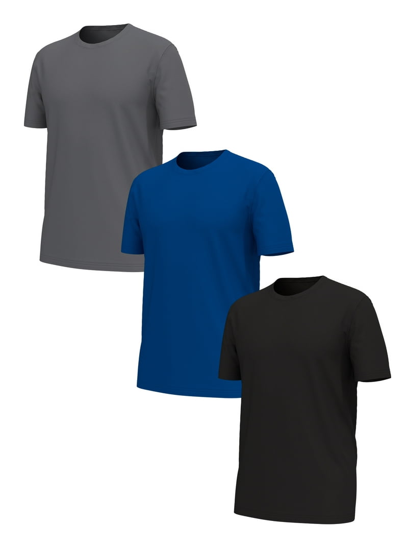 Athletic Works Men's Performance Cotton Crew T-Shirt 3 Pack