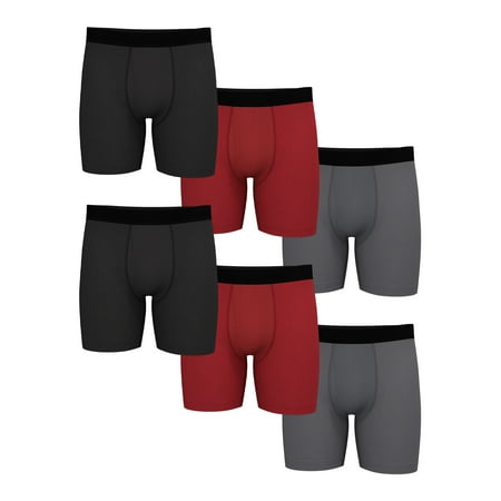 Athletic Works Men's Pro Form Boxer Brief Set, Underwear for Men, 3XL, 6 Pack