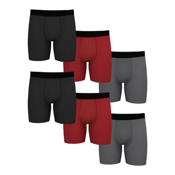Athletic Works Men's Pro Form Boxer Brief, 6 Pack
