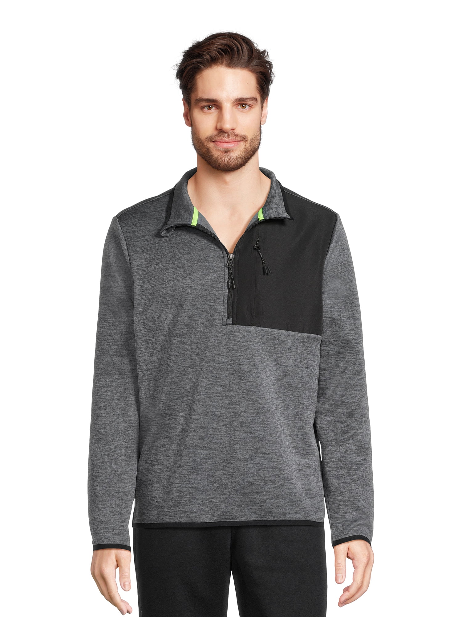Athletic Works Men's Quarter Zip Tech Fleece Pullover, Sizes S-3XL