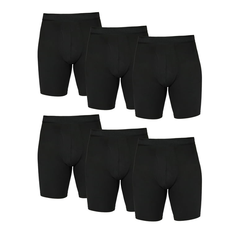 Athletic Works Men's Quick Dry Performance Stretch Boxer Briefs, 6 Pack