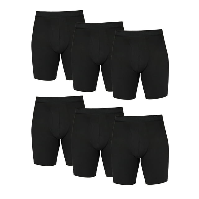 Athletic Works Men's Quick Dry Performance Stretch Boxer Briefs, 6 Pack ...