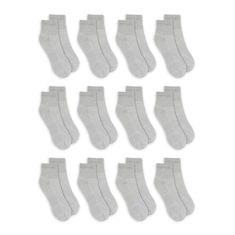 Athletic Works Boys Socks, 12 Pack Ankle, Sizes S-L