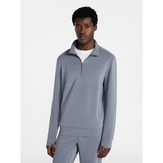 Athletic Works Men's Scuba Knit Quarter Zip Sweatshirt, Sizes S-3XL