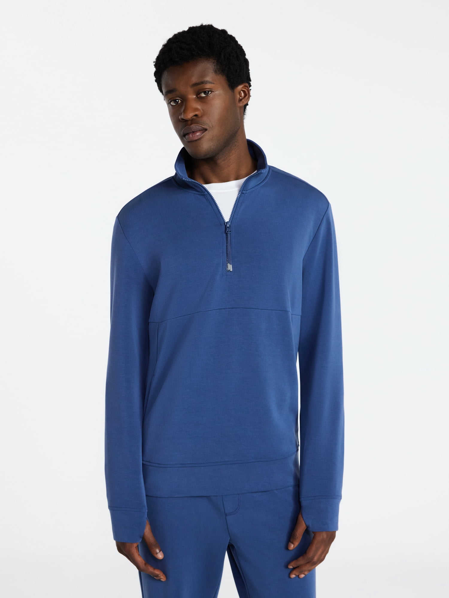 Athletic Works Men's Scuba Knit Quarter Zip Sweatshirt, Sizes S-3XL