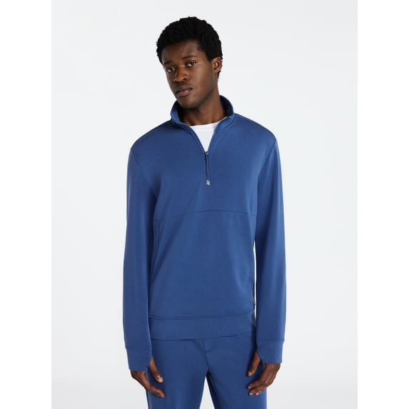 Athletic Works Men's Scuba Knit Quarter Zip Sweatshirt, Sizes S-3XL