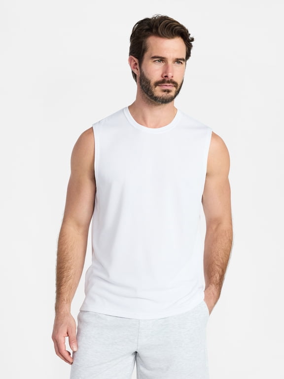 Men’s Sleeveless Mesh Muscle Tee, Sizes XS-5XL
