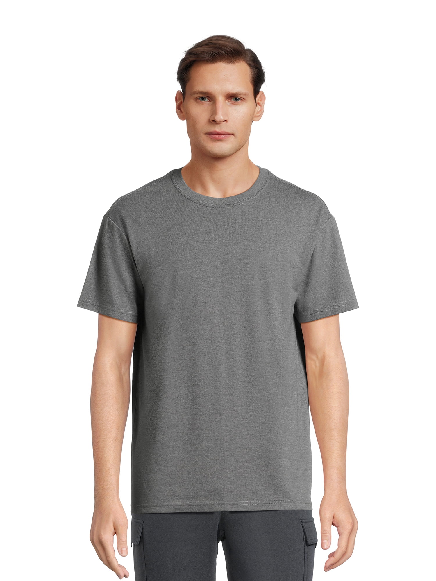 Athletic Works Men's Tri-Blend T-Shirt, Short Sleeves, Moisture-Wicking ...