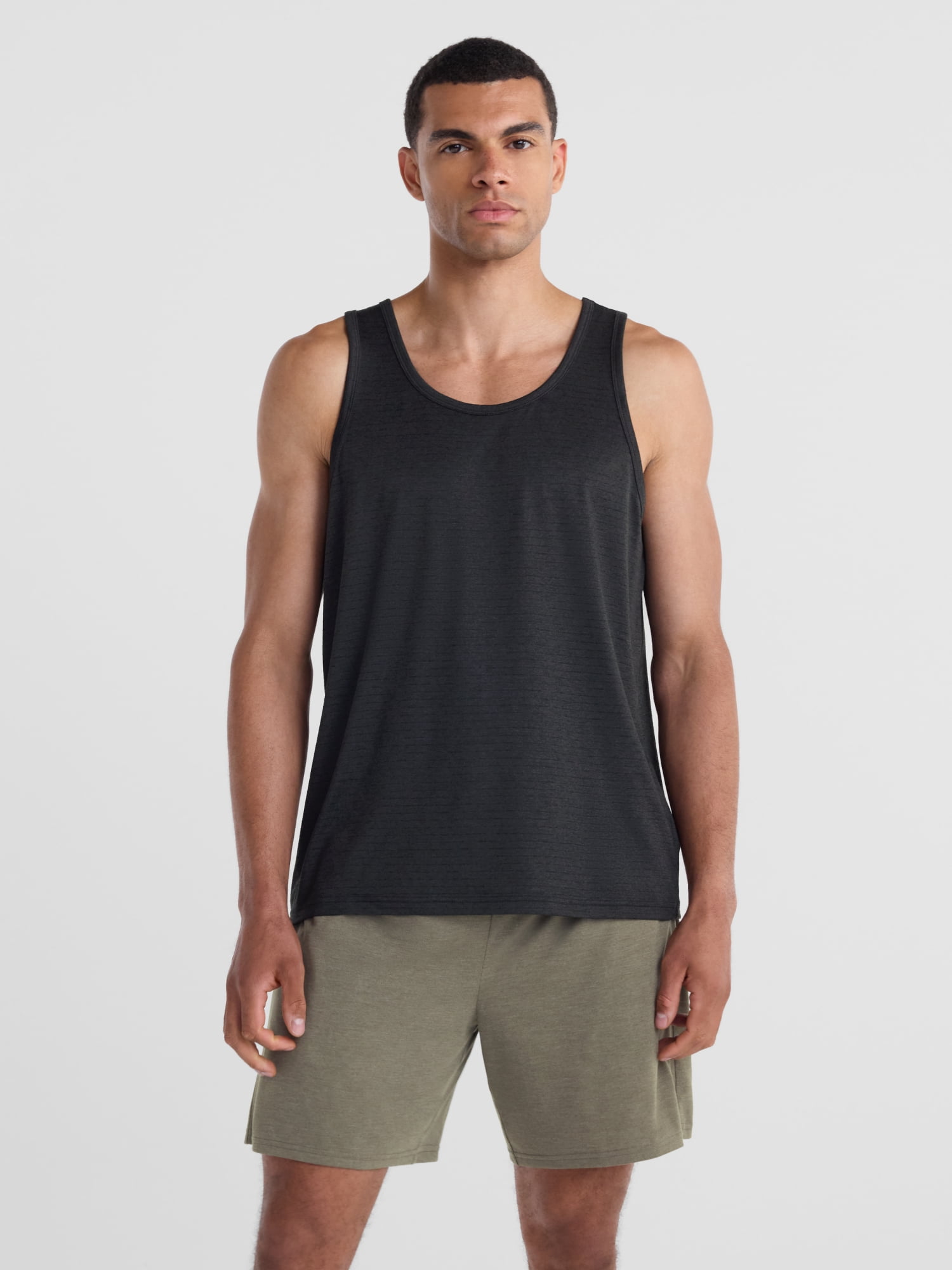 Men's Tonal Stripe Jersey Tank Top, Size XS-4XLT