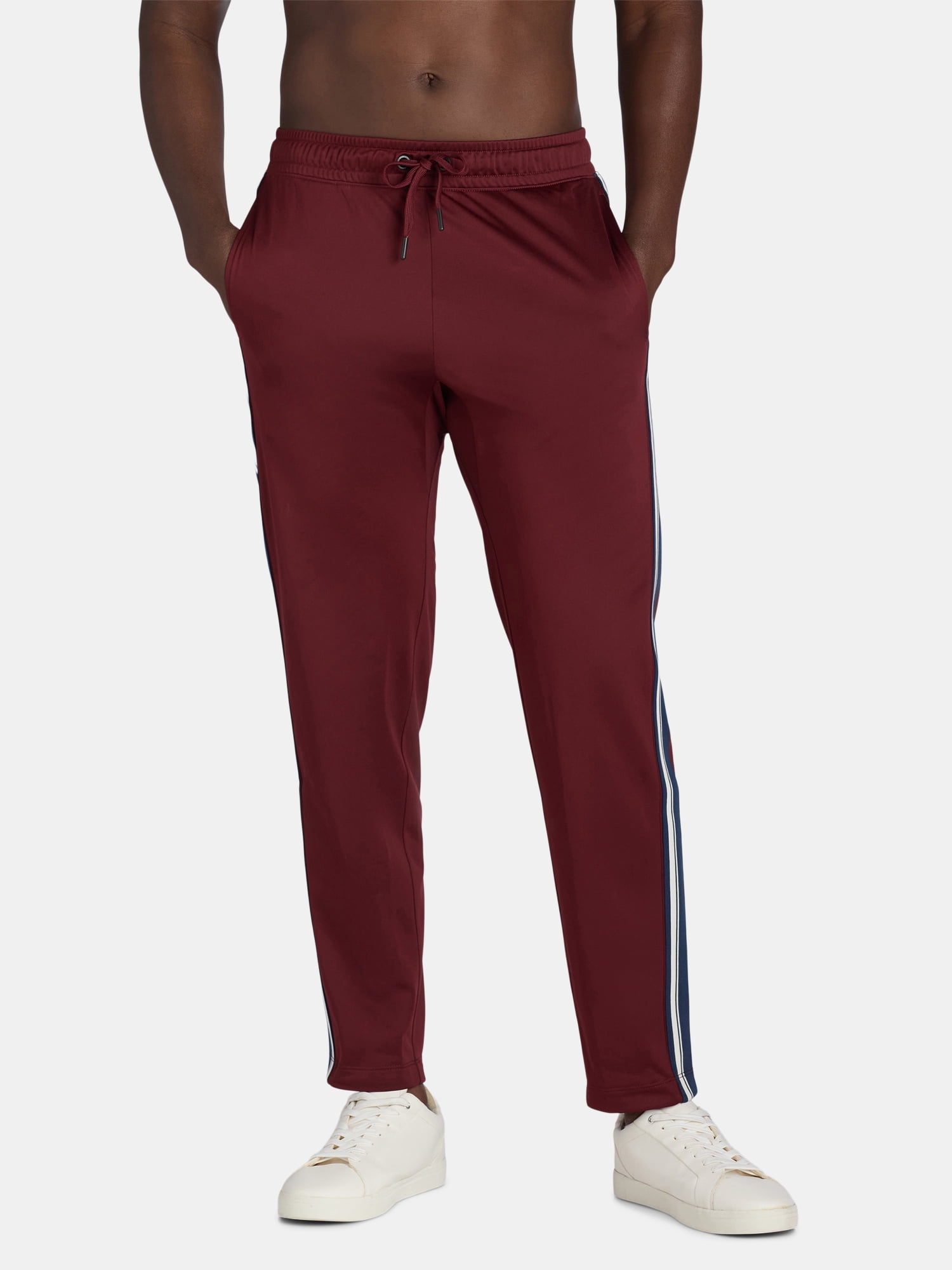 Athletic Works Men's Track Pants, Sizes S-3XL, Lightweight Polyester ...
