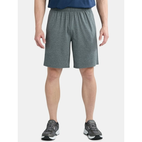 Athletic Works Men's & Big Men's Tri Blend Active Shorts, 9" Inseam, Sizes S-5XL