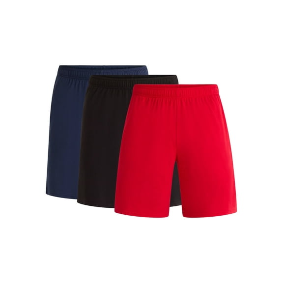Athletic Works Men's Tri Blend Active Shorts, 3-Pack, Sizes XS-5XL