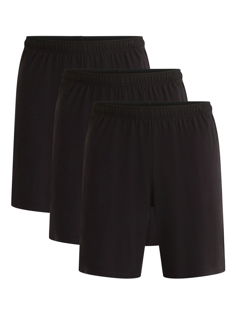 Athletic Works Men's Tri Blend Active Shorts, 3-Pack, Sizes XS-5XL