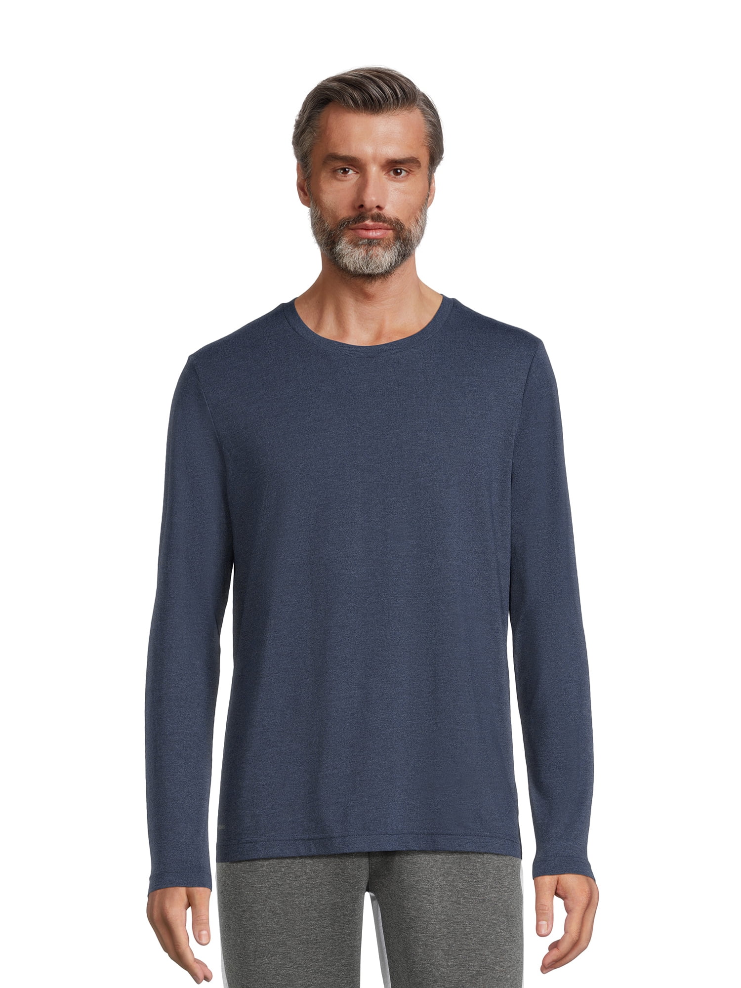 Athletic Works Men's Tri-Blend Active T-Shirt with Long Sleeves, Sizes S-3XL