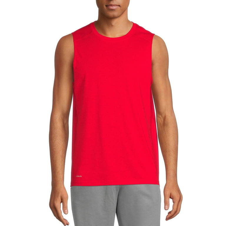 Athletic Works Men s Tri Blend Muscle Tank Top Sizes S 5xl Size 4XL Red