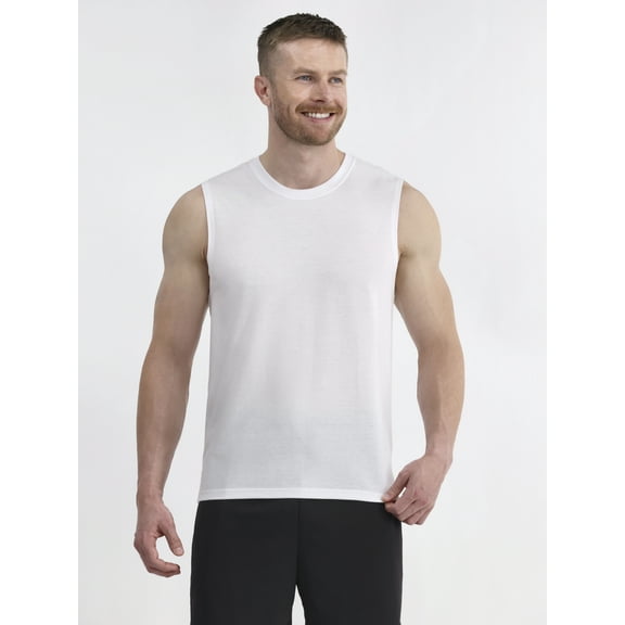 Athletic Works Men's & Big & Tall Tri-Blend Muscle Tee Shirt Tank Top, Sizes XS-4XLT